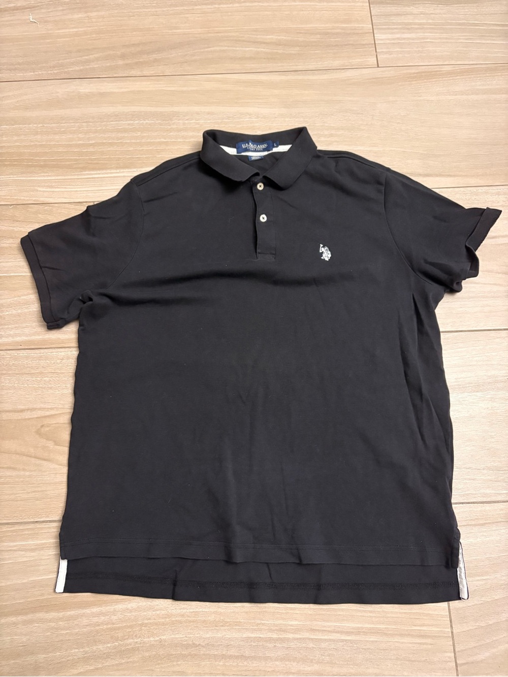 U.S. Polo Assn. Black Short-Sleeve Polo with White Logo